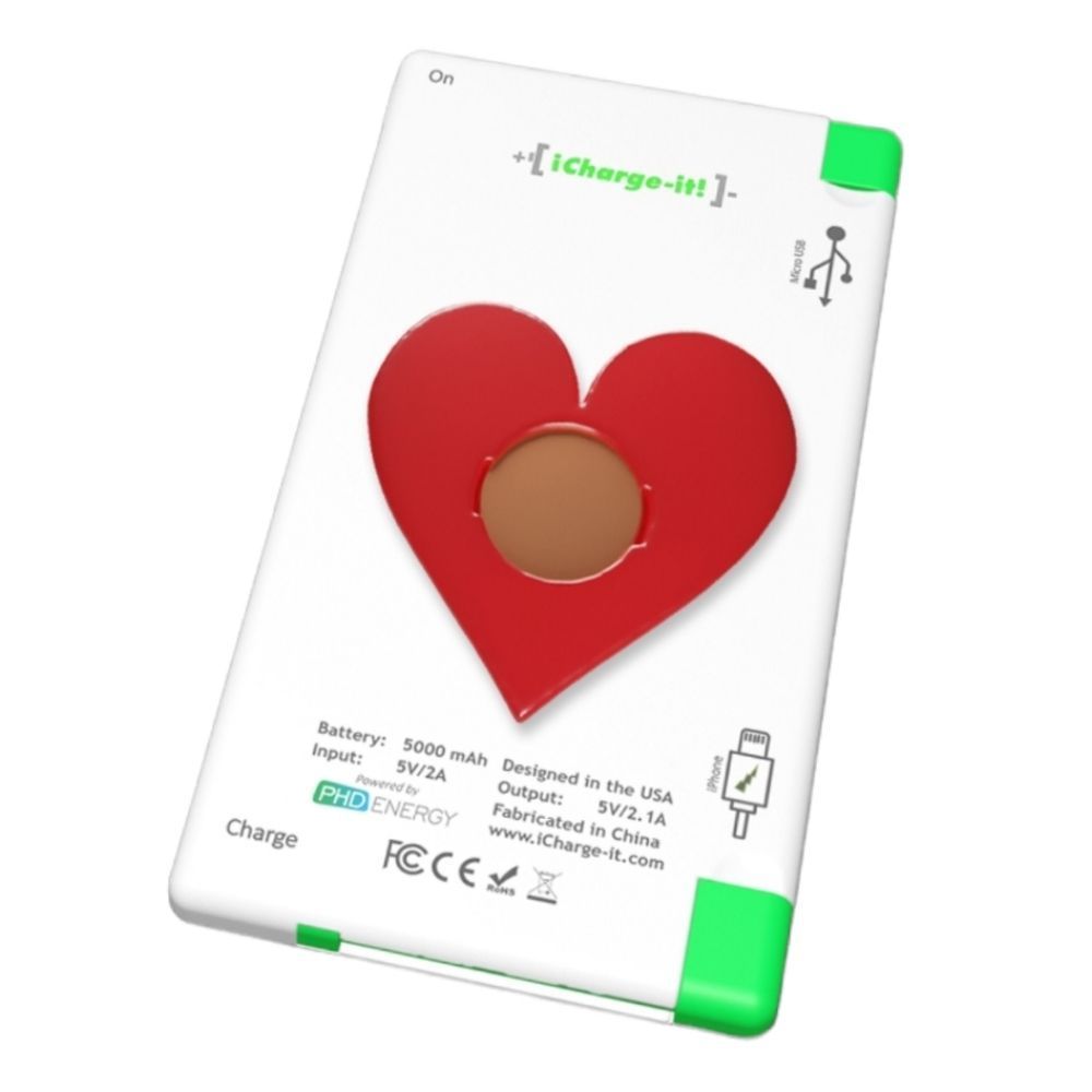 Power Bank With Heart Charm iPhone Android Cell Phone Tablet